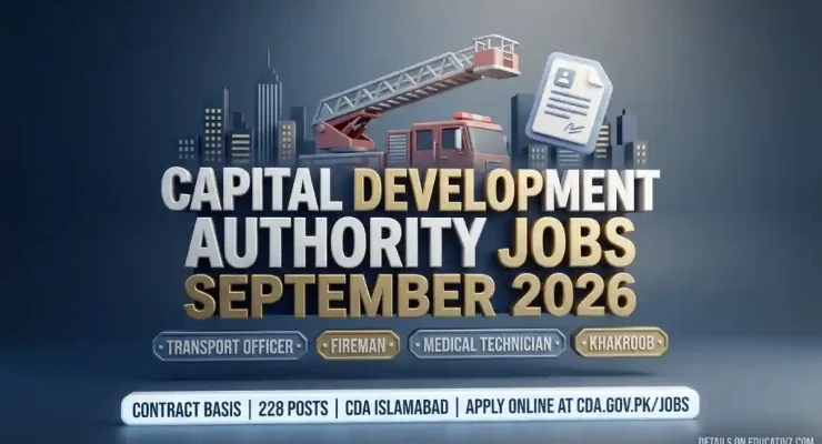 CDA Islamabad Jobs September 2026 — Transport Officer, Fireman, Medical Technician, Draftsman and Khakroob Vacancies