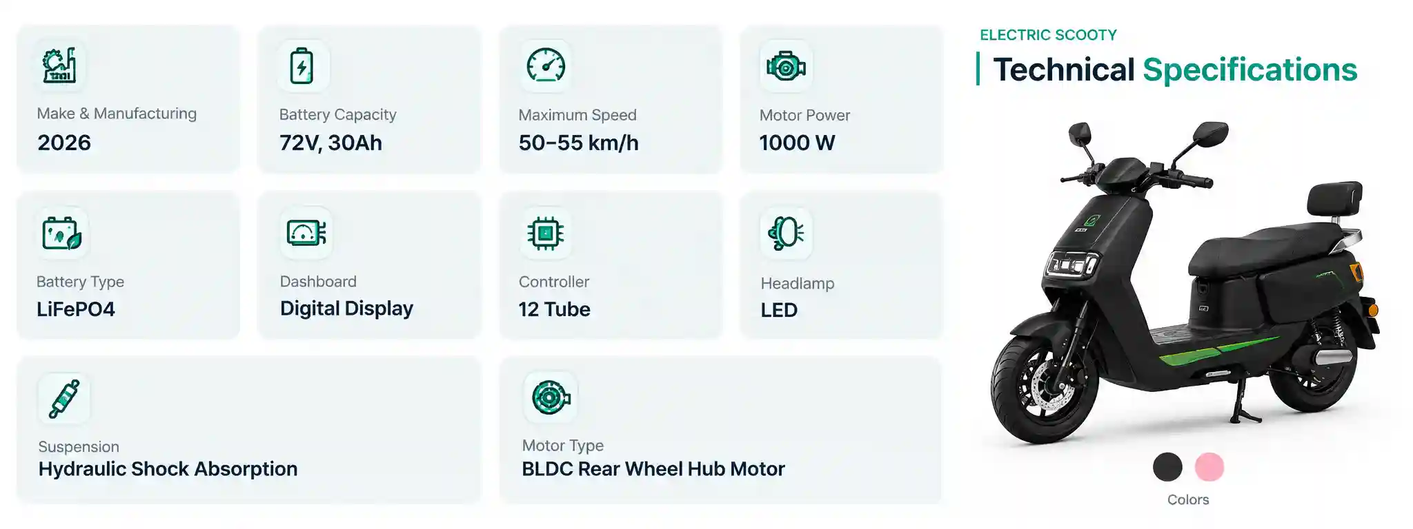 E Bike Scheme electric scooty technical specifications 2026