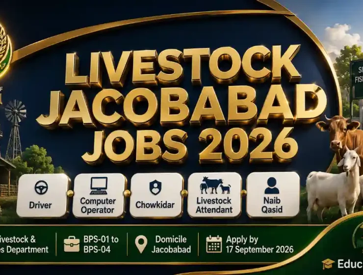 Livestock and Animal Husbandry Jacobabad Jobs September 2026 — Sindh Livestock Fisheries Department Driver Computer Operator Chowkidar