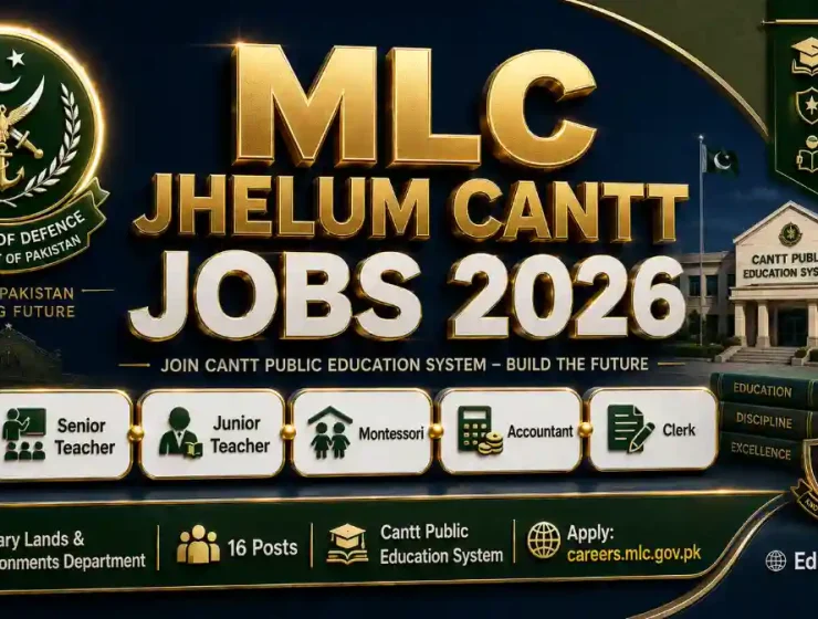 Military Lands Cantonments Department Jhelum Cantt Teaching Jobs September 2026 — Ministry of Defence Senior Teacher Junior Teacher Montessori Accountant Clerk