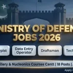Ministry of Defence Jobs September 2026 — School of Artillery Nucleonics Courses Cantt Stenotypist Draftsman Vehicle Technician