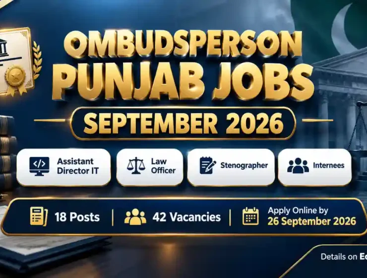 Office of the Ombudsperson Punjab Jobs September 2026 — Assistant Director IT Law Officer Stenographer