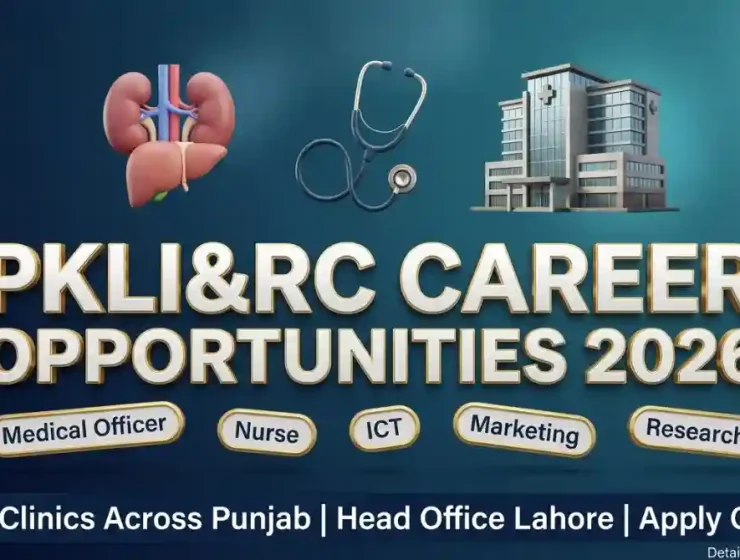 PKLI&RC Jobs 2026 — Career Opportunities in Filter Clinics and Lahore Head Office
