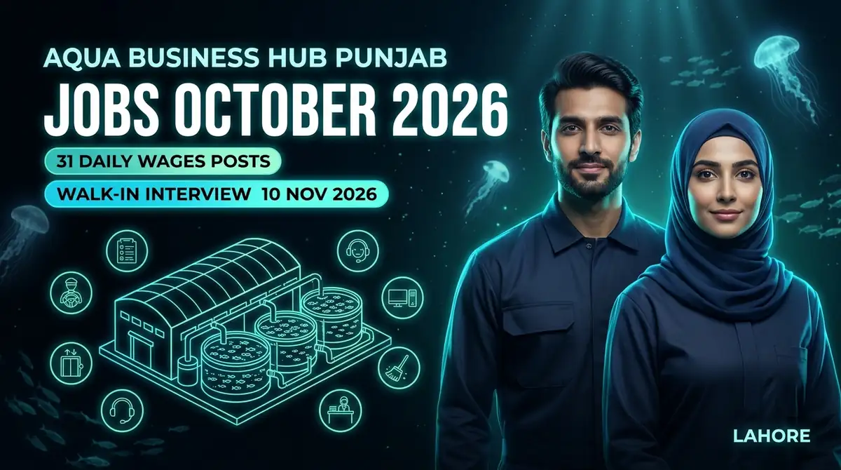 Aqua Business Hub Punjab jobs October 2026: 31 daily wages posts, walk-in interview 10 November 2026, Lahore | Educativz