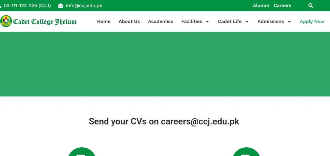 Cadet College Jhelum official website ccj.edu.pk address and UAN