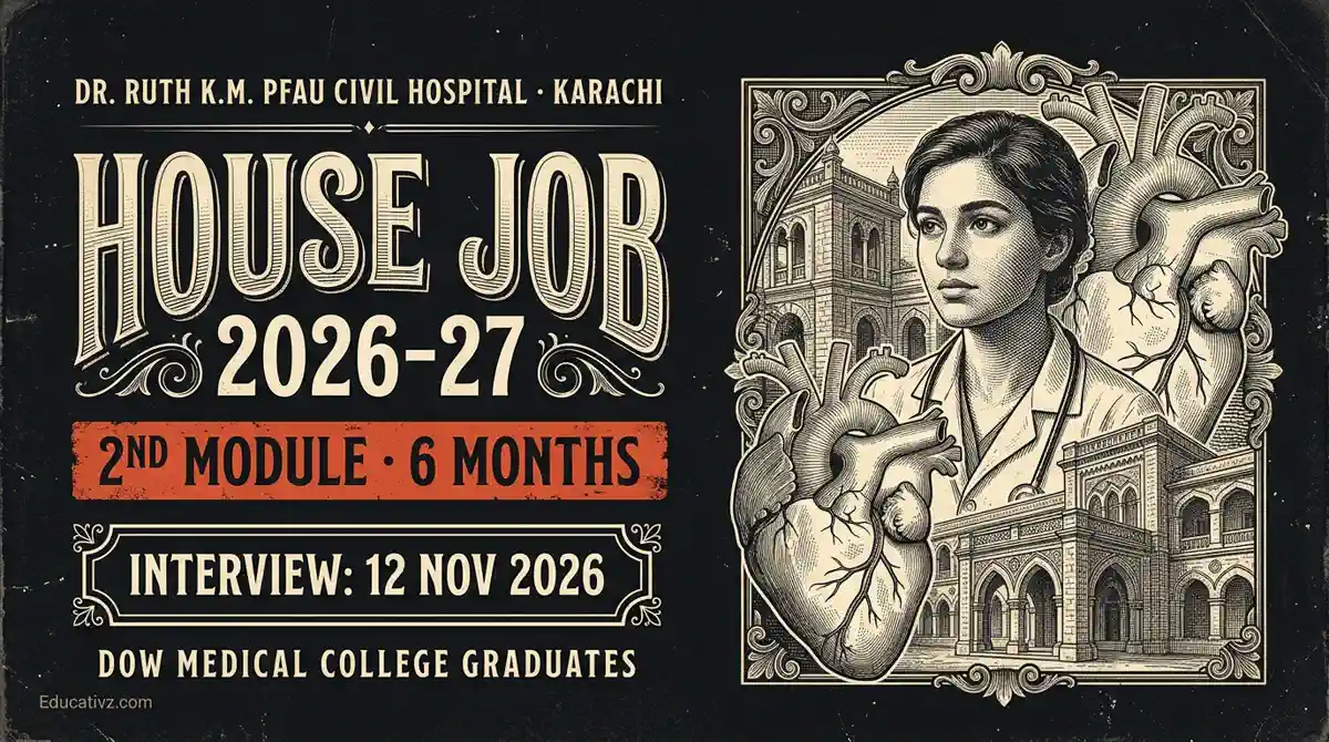 Civil Hospital Karachi 2nd house job 2026-27 for Dow Medical College MBBS graduates | Educativz