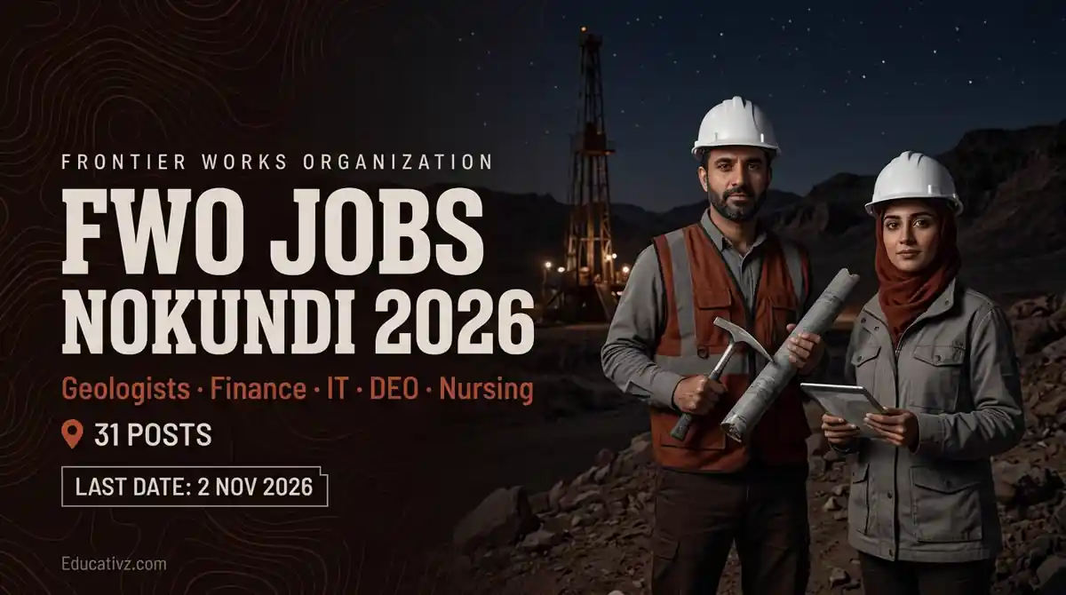 FWO jobs Nokundi 2026: 31 posts for geologists, finance, IT, DEO and nursing, last date 2 Nov 2026 | Educativz