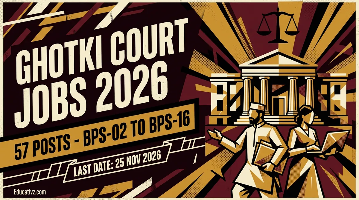 Ghotki district court jobs 2026, 57 posts BPS-02 to BPS-16, last date 25 November 2026 | Educativz