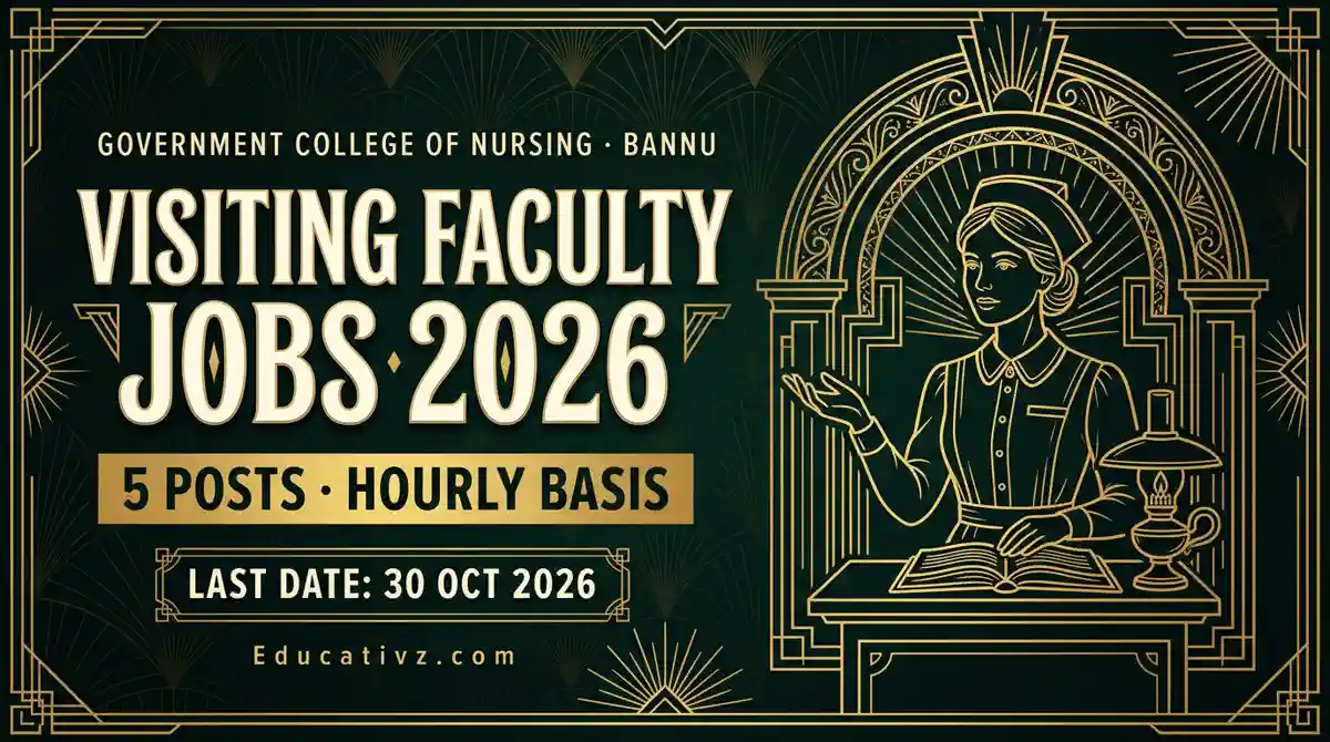 Govt College of Nursing Bannu visiting faculty jobs 2026, last date 30 October | Educativz