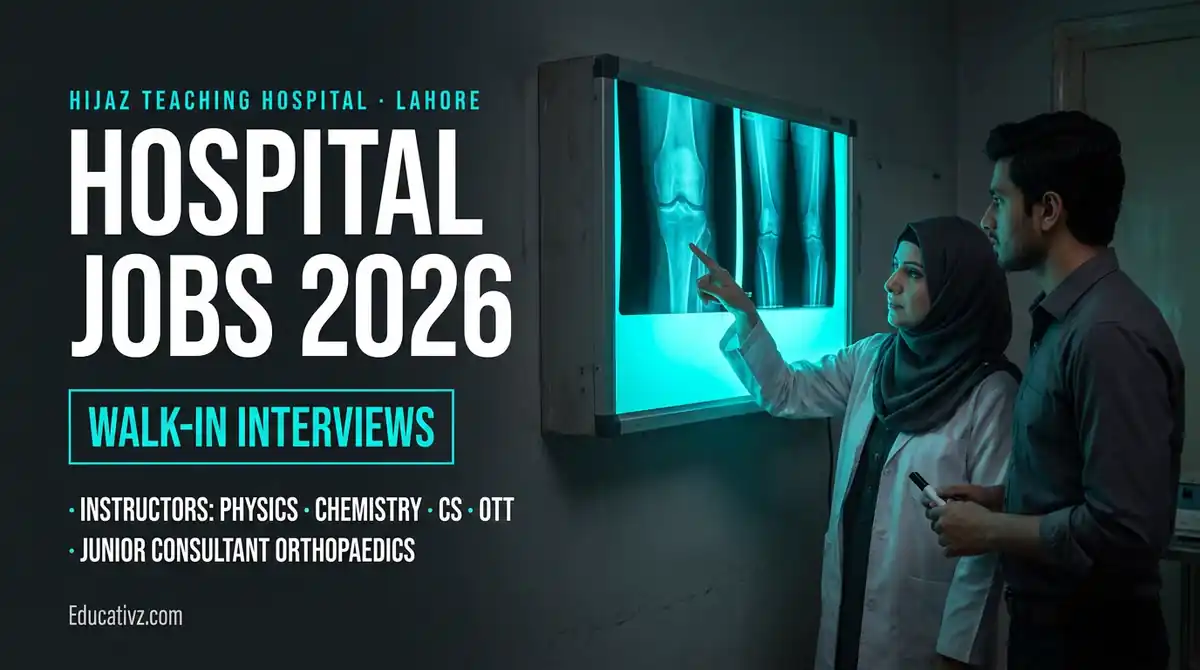 Hijaz Teaching Hospital Lahore jobs October 2026, paramedic school instructors and Junior Consultant Orthopaedics | Educativz
