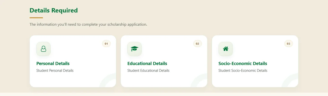 Honhaar Scholarship portal details required: personal, educational and socio-economic details