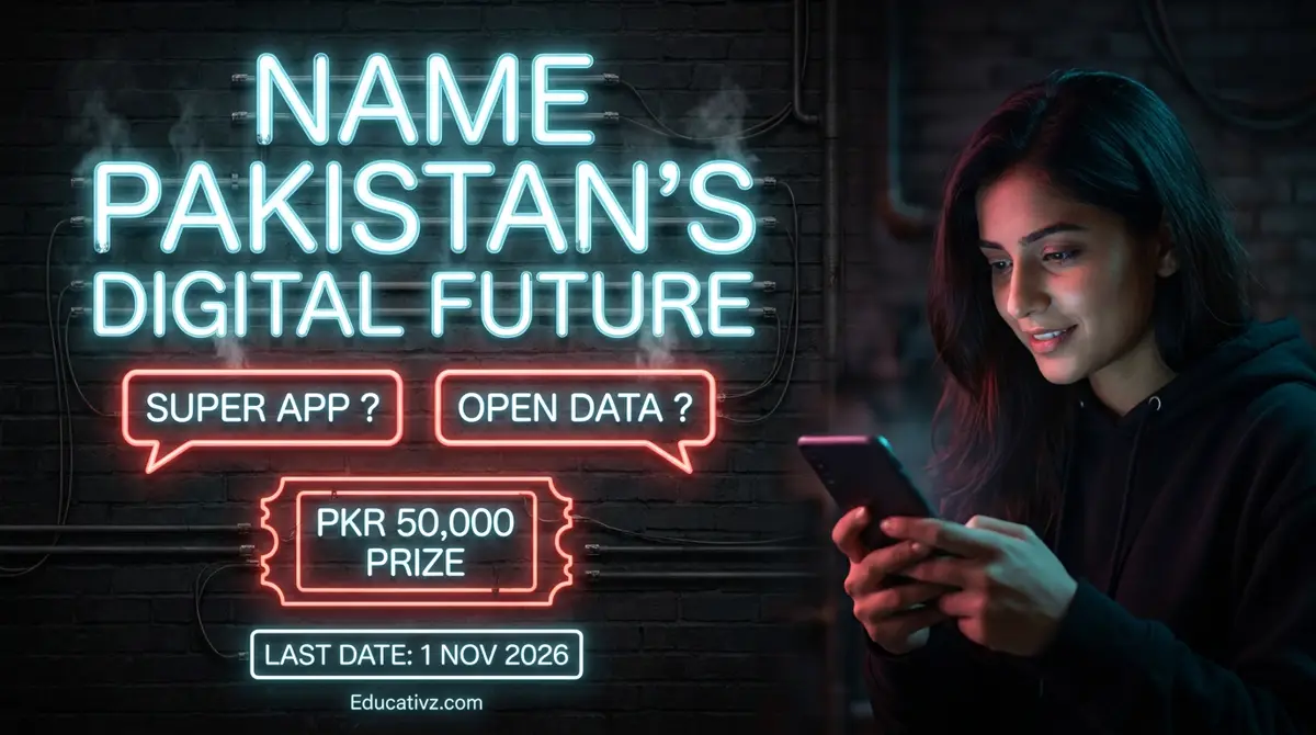 MoITT Name Pakistan's Digital Future competition 2026: suggest names for Super App and Open Data Portal, PKR 50,000 prize | Educativz