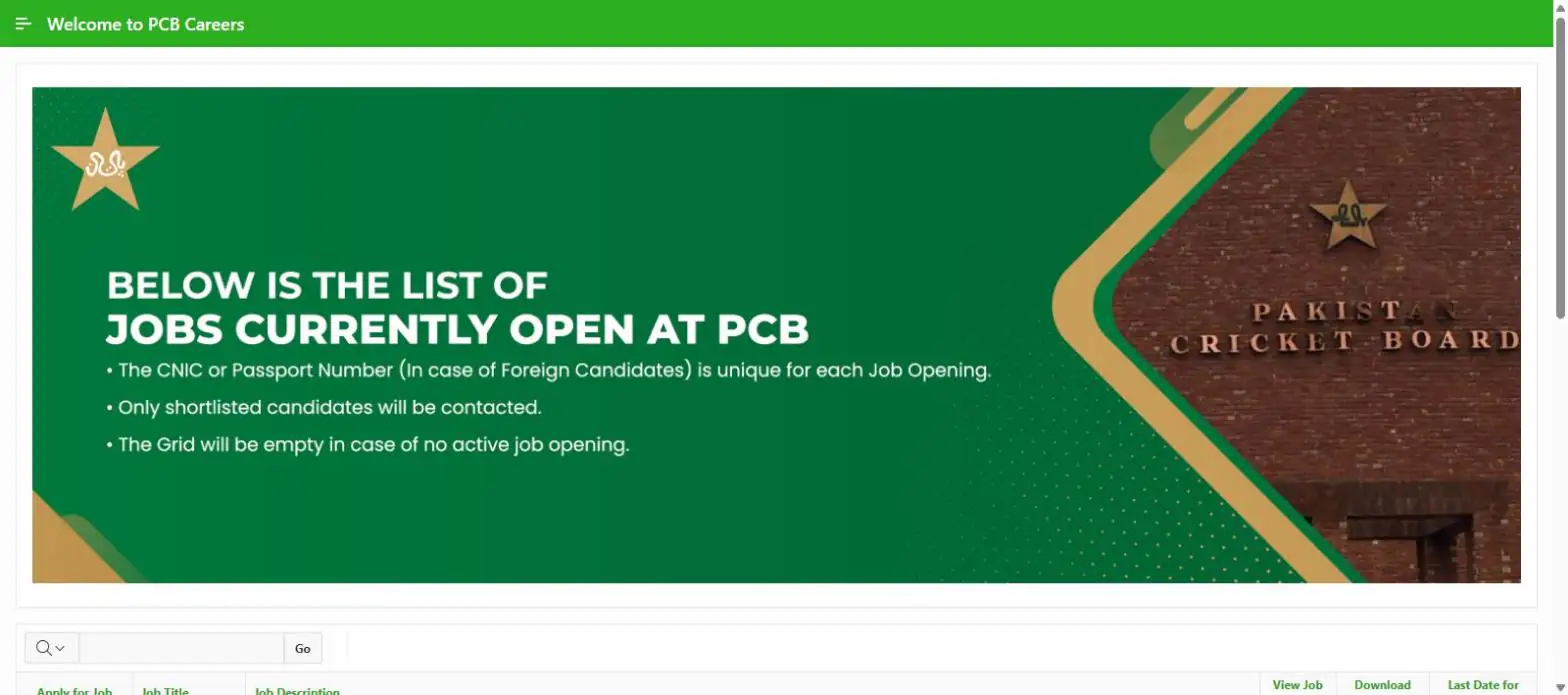 PCB Careers portal list of jobs currently open at PCB October 2026