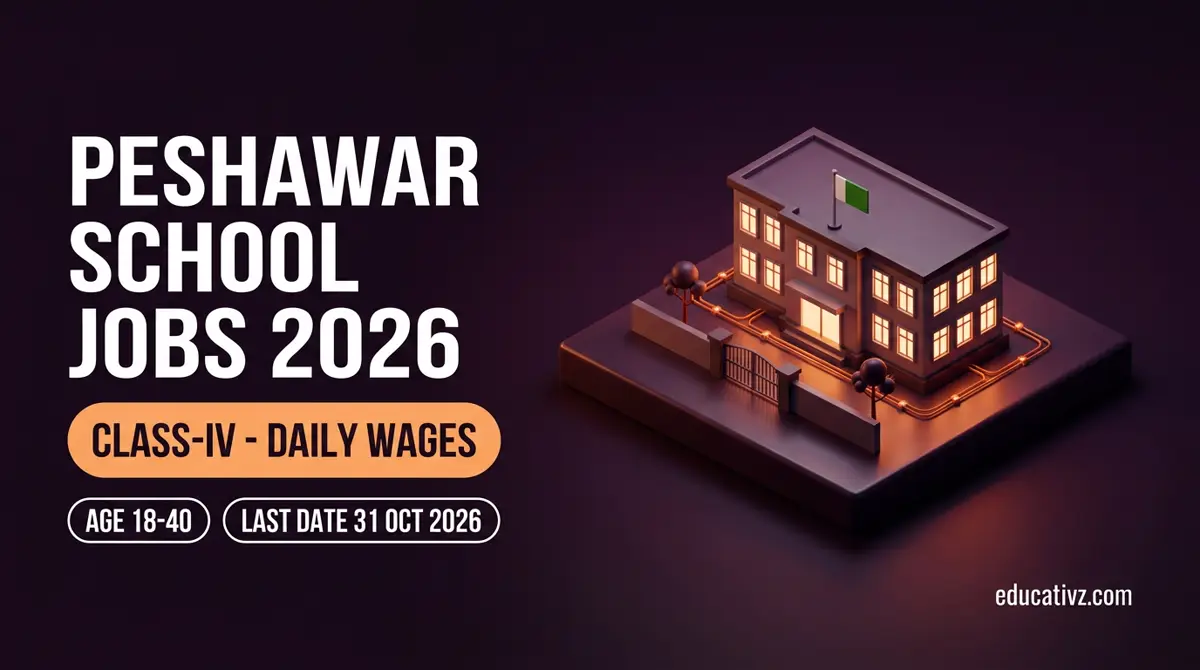 Peshawar school jobs 2026: Class-IV daily wages posts, age 18 to 40, last date 31 October 2026 | Educativz