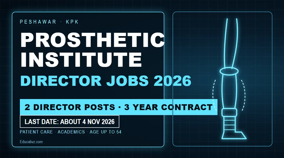PIPOS Peshawar Director jobs 2026, Director PRSP Patient Care and Director Academics, last date about 4 November | Educativz