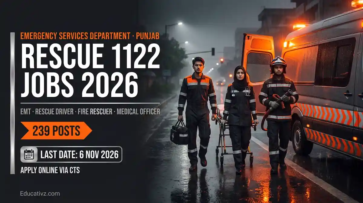 Rescue 1122 Punjab Jobs 2026: 239 posts, Emergency Medical Technician, Rescue Driver LTV, Fire DERT Rescuer, Emergency Officer Medical, apply via CTS by 6 November 2026 | Educativz