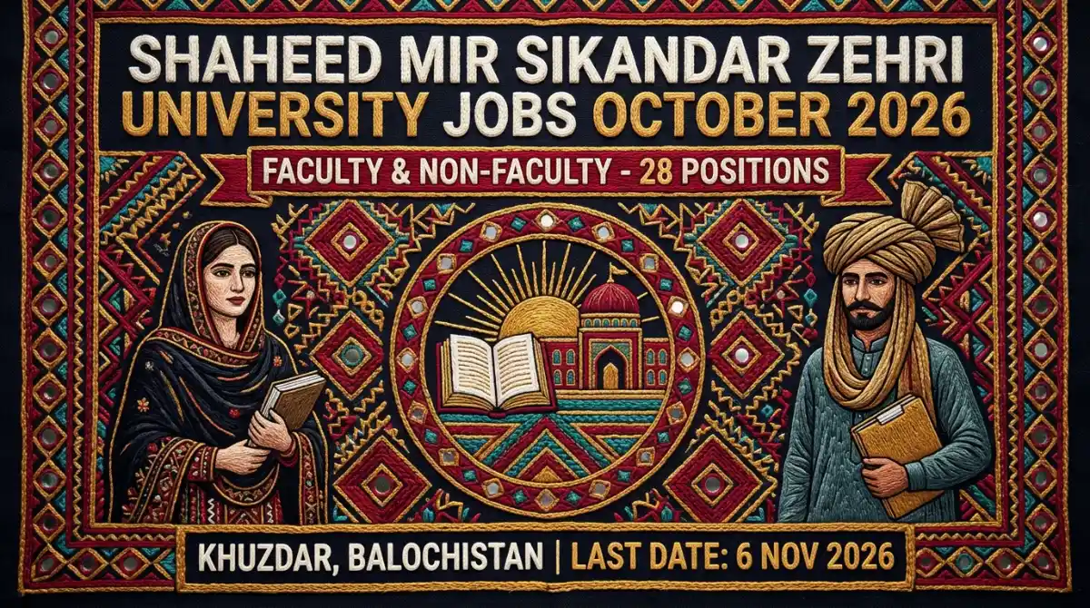 SMSZU jobs October 2026: Shaheed Mir Sikandar Zehri University Khuzdar faculty and non-faculty positions | Educativz