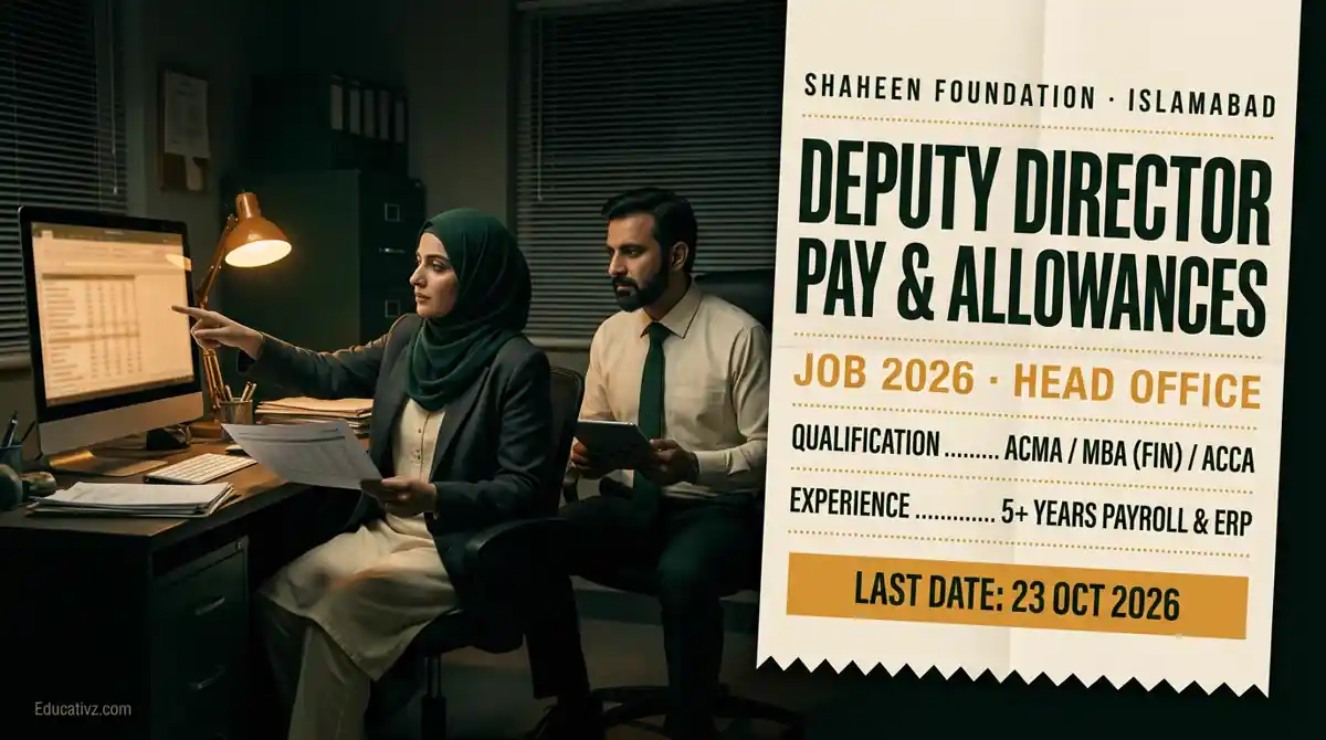 Shaheen Foundation PAF Deputy Director Pay and Allowances job 2026, Head Office Islamabad, last date 23 October 2026 | Educativz