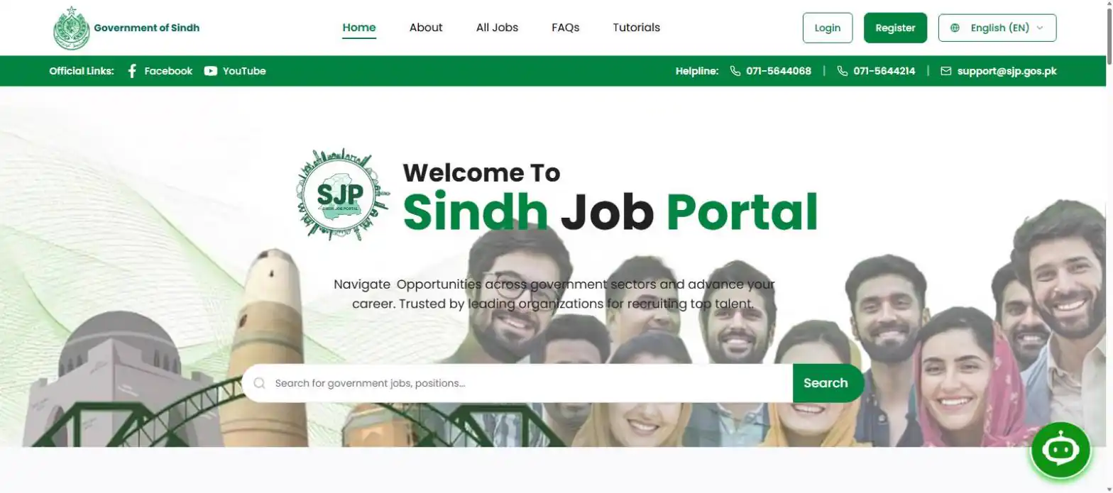 Sindh Job Portal sjp.gos.pk official home page Government of Sindh October 2026
