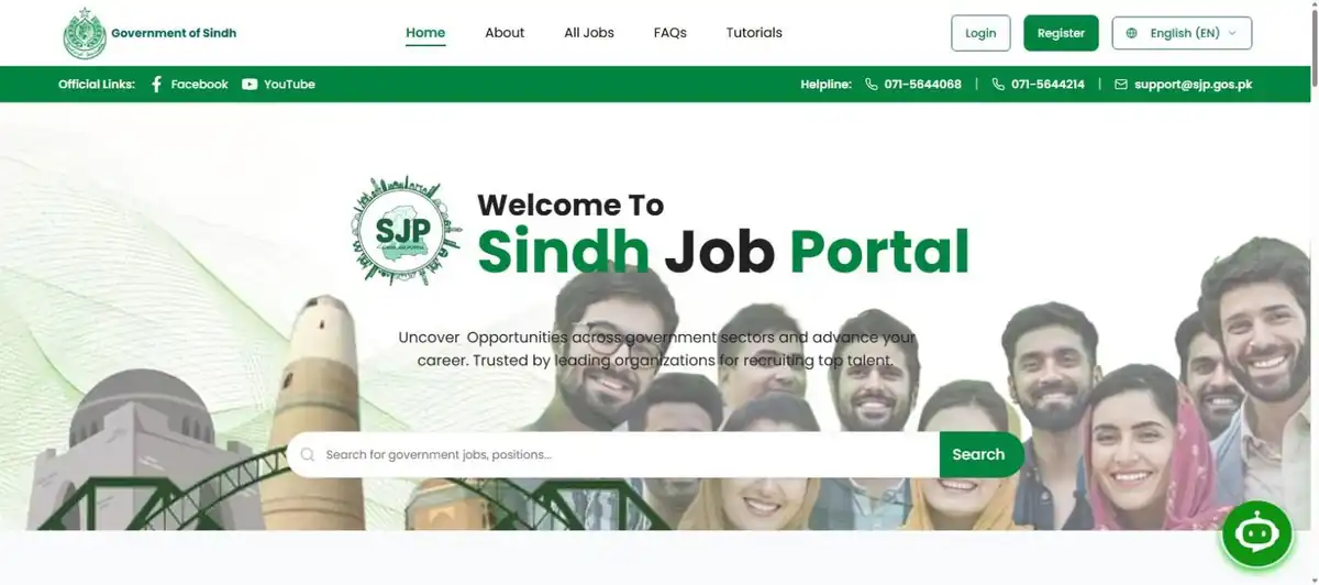 Sindh Job Portal sjp.gos.pk home page