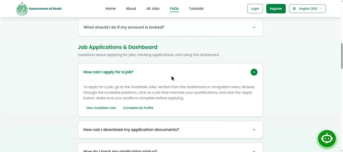 Sindh Job Portal FAQ how can I apply for a job