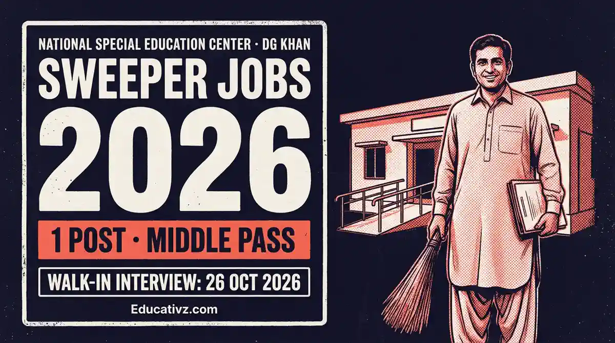 Special Education Center DG Khan sweeper jobs 2026, walk-in interview 26 October | Educativz