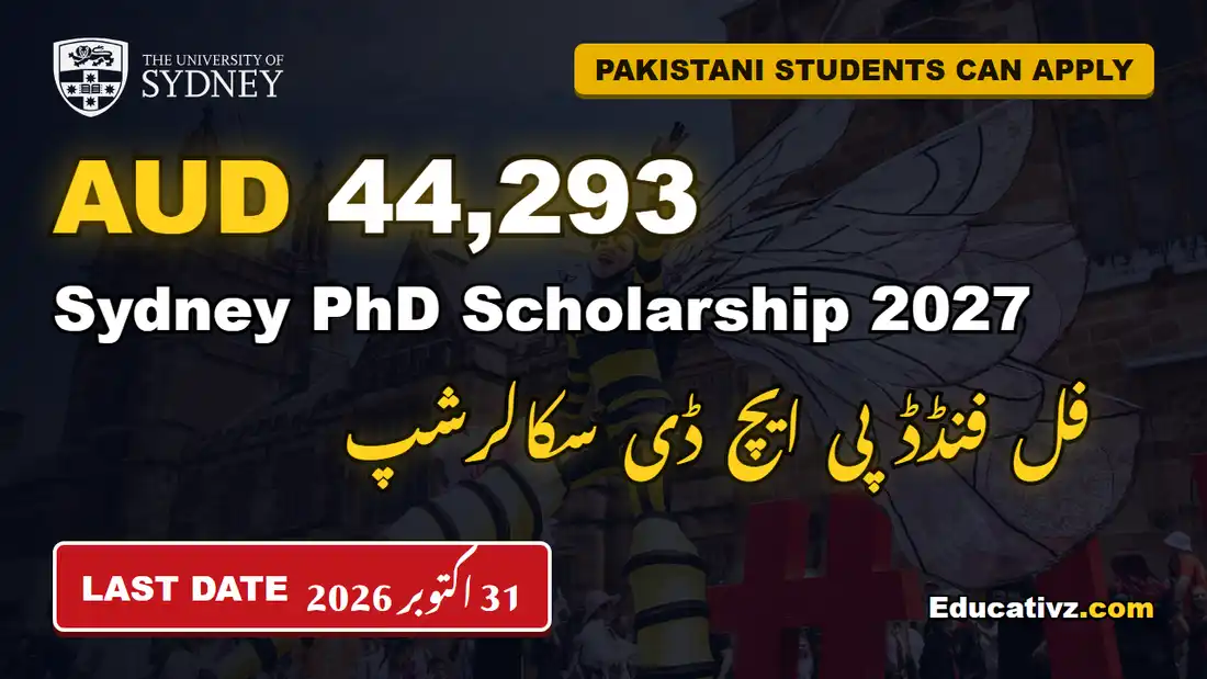 University of Sydney fully funded PhD scholarship 2027 AUD 44,293 stipend thumbnail
